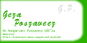 geza poszavecz business card